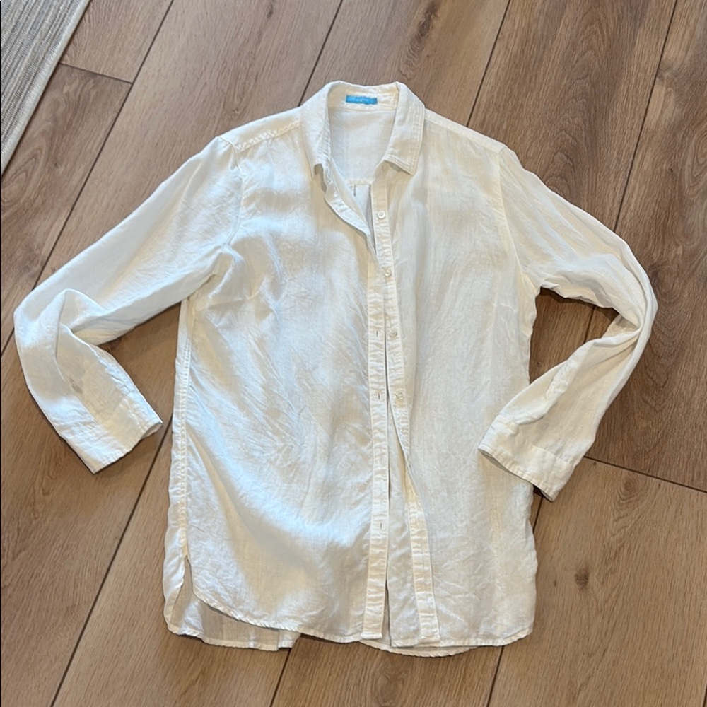 J. McLaughlin Off-White Linen Top